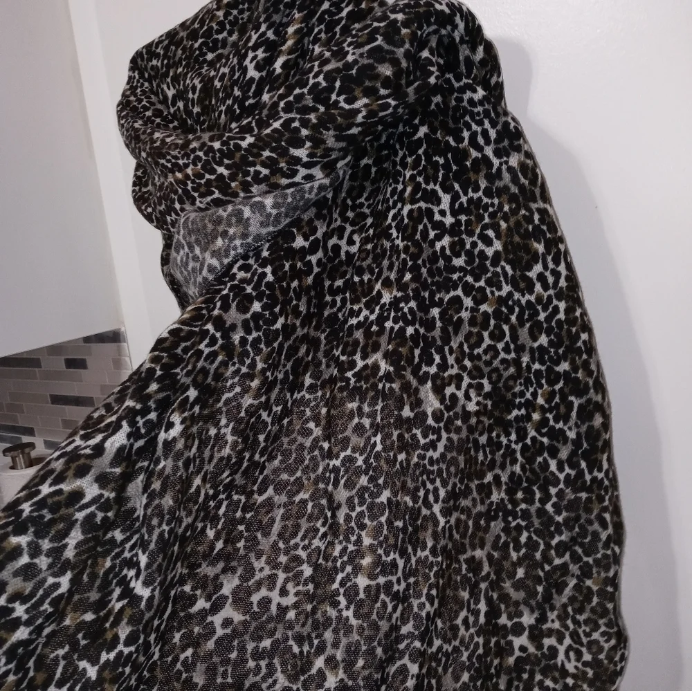 Cheetah print large Faux Fur Soft rectangular mutlifunctional scarf 73